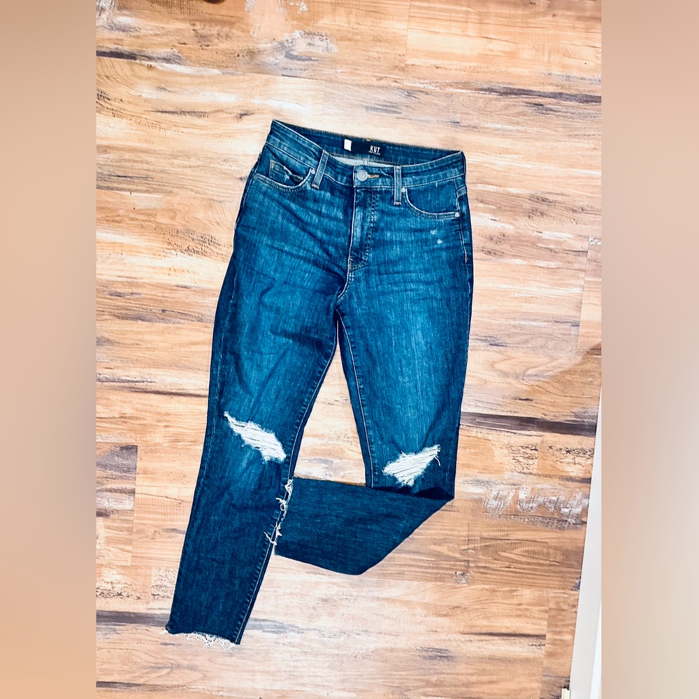Kut from the Kloth• Cigarette Slim•REESE FAB AB• Straight Leg• Raw Hem• Size 0 - Picture 2 of 14